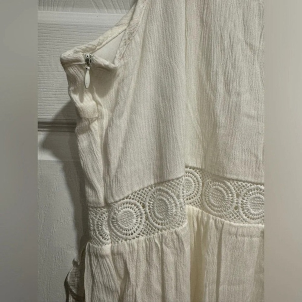 Yoins your inspiration white sun dress wedding lined zipper ruffles strappyUSXL - Picture 7 of 7